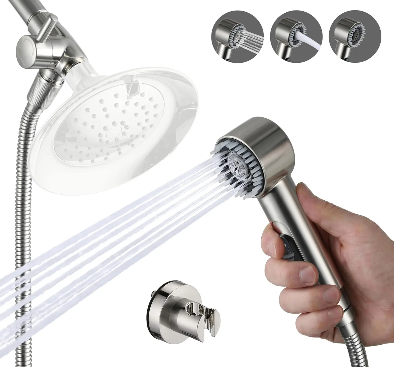3-Mode Pet Shower with Pause, High Pressure Sprayer, Metal Diverter, 159" Hose for Indoor/Outdoor Bathing
3-Mode Pet Shower with Pause, High Pressure Sprayer, Metal Diverter, 159" Hose for Indoor/Outdoor Bathing