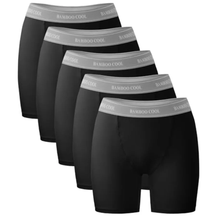BAMBOO COOL Womens BoyShorts Underwear Full Coverage Ladies Panties High Waisted Boxer Briefs Breathable Stretch 5 Pack
BAMBOO COOL Womens BoyShorts Underwear Full Coverage Ladies Panties High Waisted Boxer Briefs Breathable Stretch 5 Pack