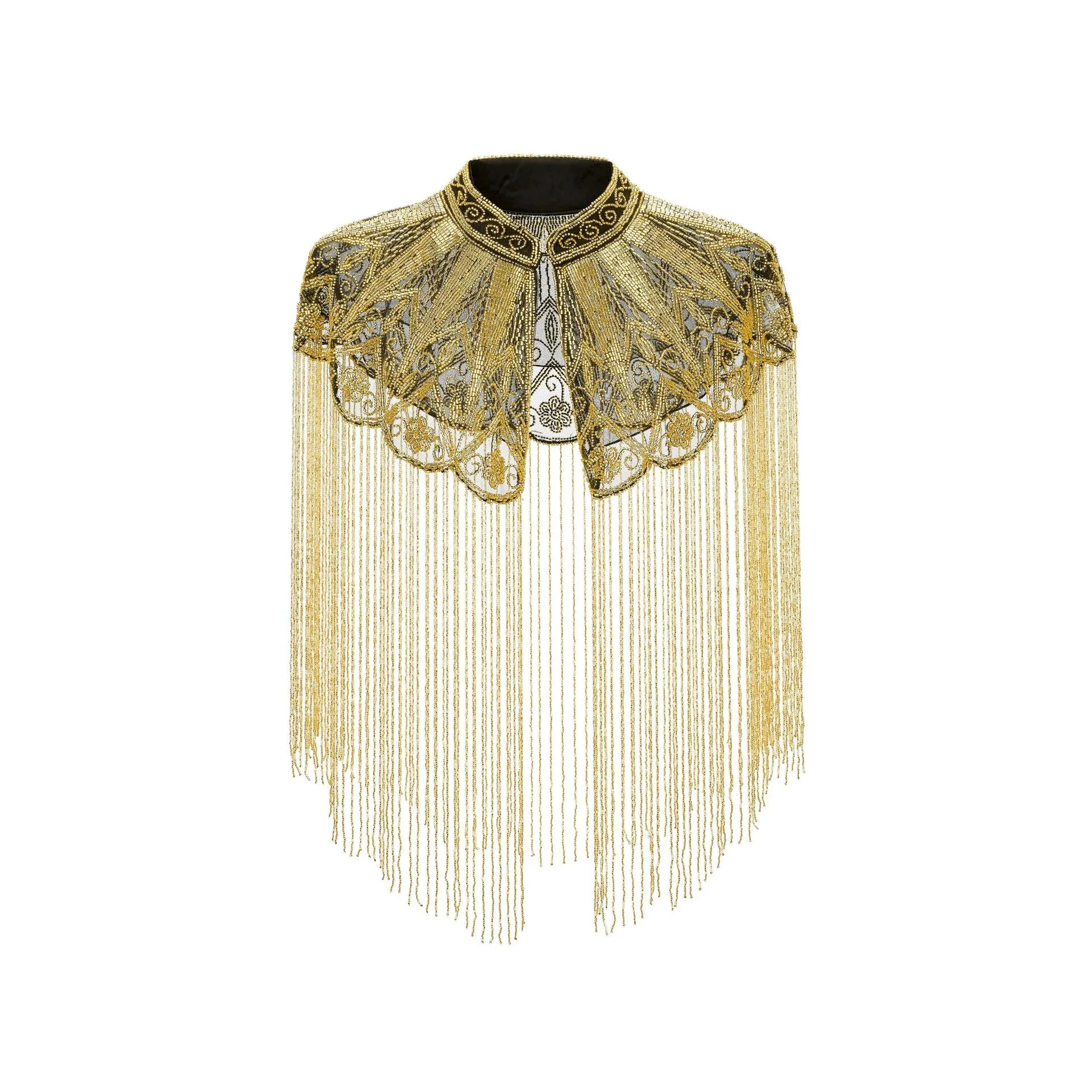 Ancient Style Indian Beaded Shawl Long Tassel Cloud Shoulder Cape Heavy Work Handmade for Fashion Show Studio
Ancient Style Indian Beaded Shawl Long Tassel Cloud Shoulder Cape Heavy Work Handmade for Fashion Show Studio