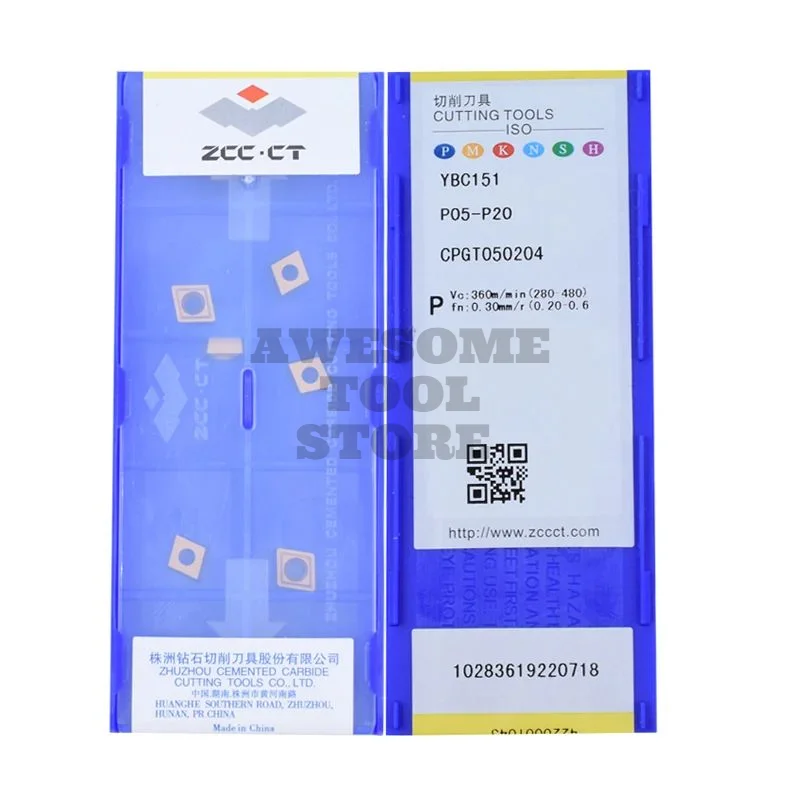 Original ZCCCT carbide insert CPGT050204 YBC151 YBC251 YBD151 for CNC turning tool
Original ZCCCT carbide insert CPGT050204 YBC151 YBC251 YBD151 for CNC turning tool