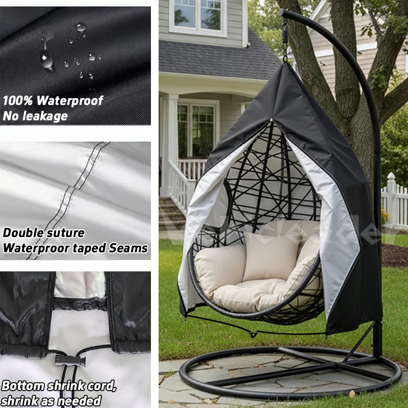 210D/420D Hanging Chair Cover with Zipper Anti UV Sun Protector Outdoor Garden Swing Egg Chair Waterproof Rattan Seat Cover
210D/420D Hanging Chair Cover with Zipper Anti UV Sun Protector Outdoor Garden Swing Egg Chair Waterproof Rattan Seat Cover