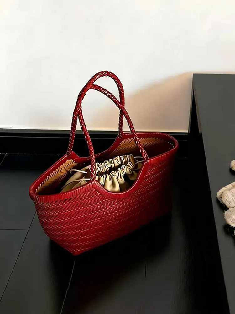 Red Handwoven Tote Bag Women's Fashion 2026 New Style Shoulder Bag Underarm Casual Soft Handle Youth Pure Color Bag
Red Handwoven Tote Bag Women's Fashion 2026 New Style Shoulder Bag Underarm Casual Soft Handle Youth Pure Color Bag