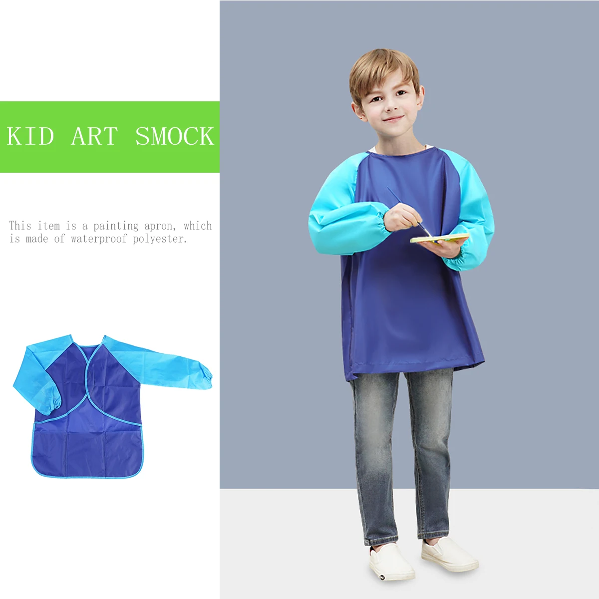 Children Waterproof Art Smock Long Sleeved Painting Apron Size Blue Closure Design Easy Clean Smock
Children Waterproof Art Smock Long Sleeved Painting Apron Size Blue Closure Design Easy Clean Smock
