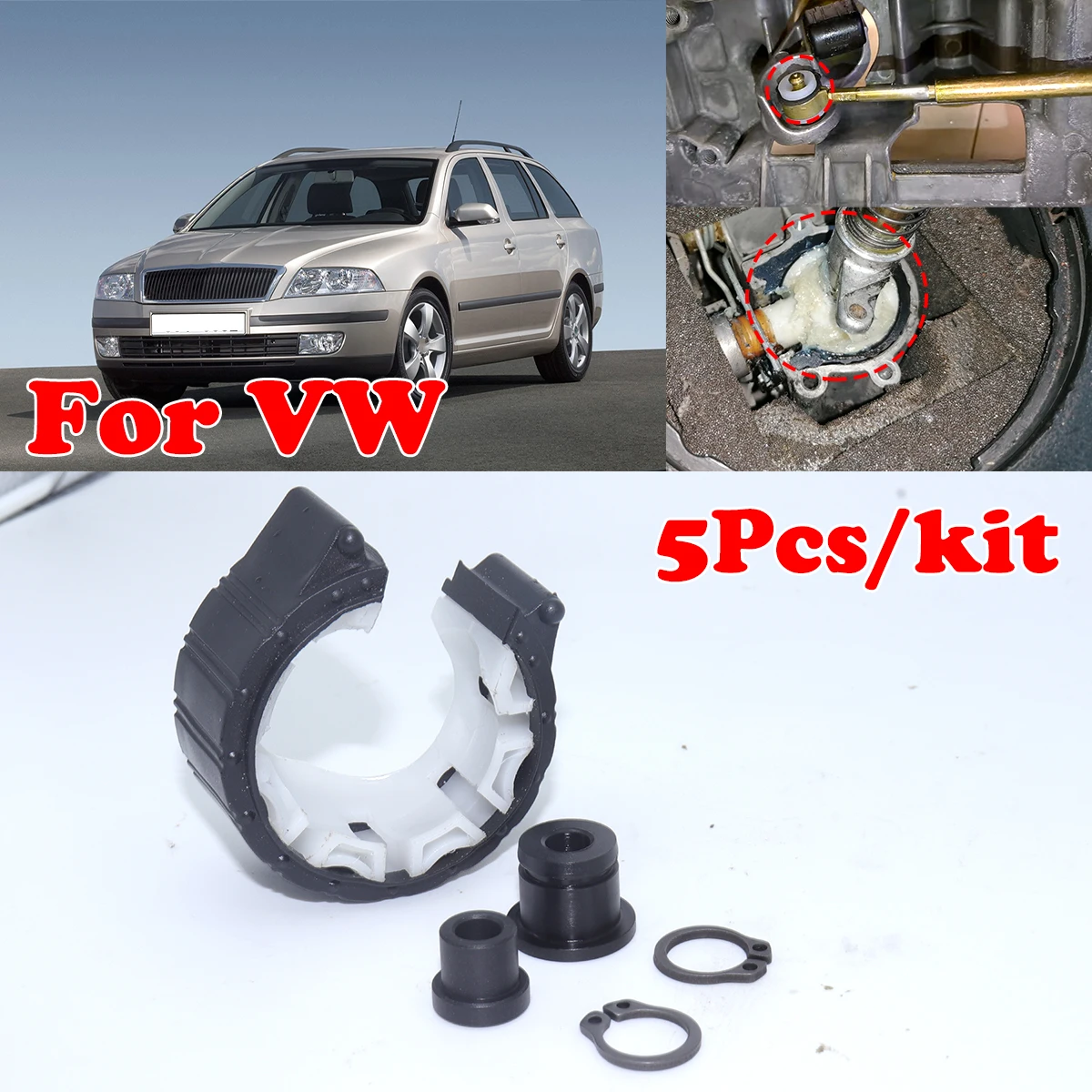5pcs Gear Cable Bushing MT Gearbox Bearing Shell Rebuild Kit Shifter Lever Linkage Pivot Bush For Ford Galaxy VW Jetta Bora Polo 
5pcs Gear Cable Bushing MT Gearbox Bearing Shell Rebuild Kit Shifter Lever Linkage Pivot Bush For Ford Galaxy VW Jetta Bora Polo