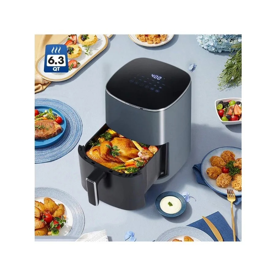 Air Fryer 6L With Window Square 400F Air Fryer 12-In-1 Air Fry, Roast, Reheat, Dehydrate,Steam, Fries, Custard, Wings, Sea Food
Air Fryer 6L With Window Square 400F Air Fryer 12-In-1 Air Fry, Roast, Reheat, Dehydrate,Steam, Fries, Custard, Wings, Sea Food