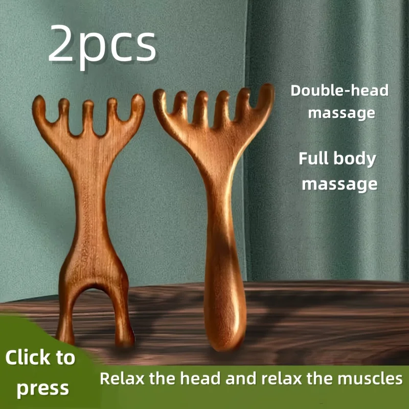 Pack of 2 antler combs, six-claw dual-purpose massage comb, eye head scalp massage, meridian comb, hair dredging and shaving antler comb
Pack of 2 antler combs, six-claw dual-purpose massage comb, eye head scalp massage, meridian comb, hair dredging and shaving antler comb