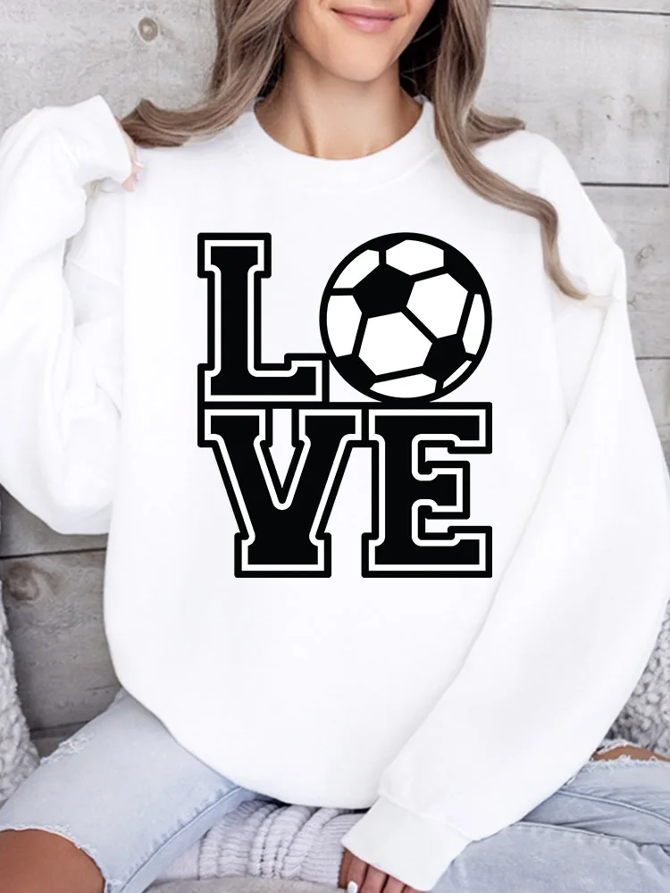 Женская толстовка Love Soccer с круглым вырезом, повседневный пуловер с длинными рукавами, свободный крой, для ежедневной носки
Женская толстовка Love Soccer с круглым вырезом, повседневный пуловер с длинными рукавами, свободный крой, для ежедневной носки