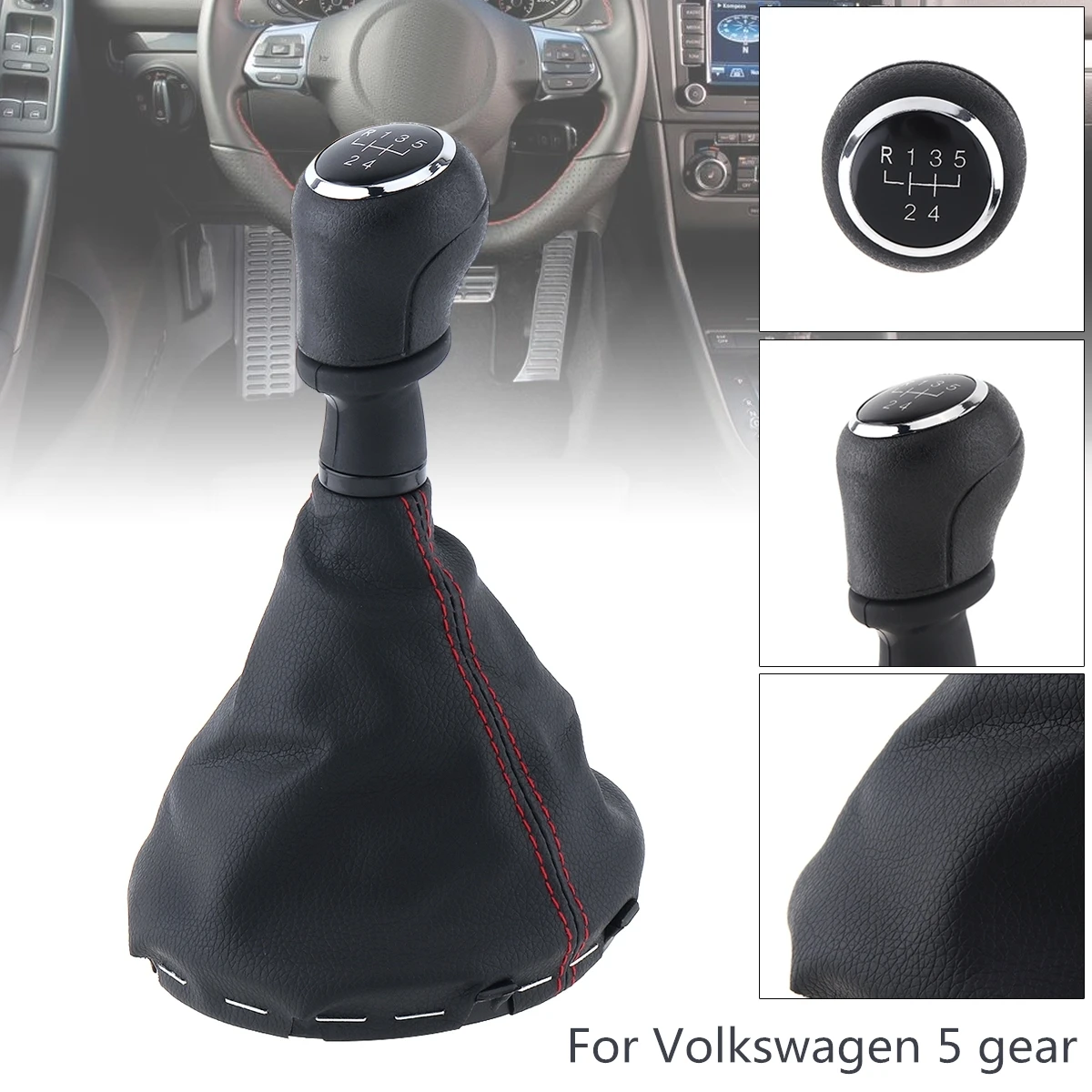 5 Speed Black Car Manual Gear Shift Handball Knob With Dust Cover / Spring / Screw for Volkswagen-T5 / T5.1 Gp 5 Gear Models
5 Speed Black Car Manual Gear Shift Handball Knob With Dust Cover / Spring / Screw for Volkswagen-T5 / T5.1 Gp 5 Gear Models