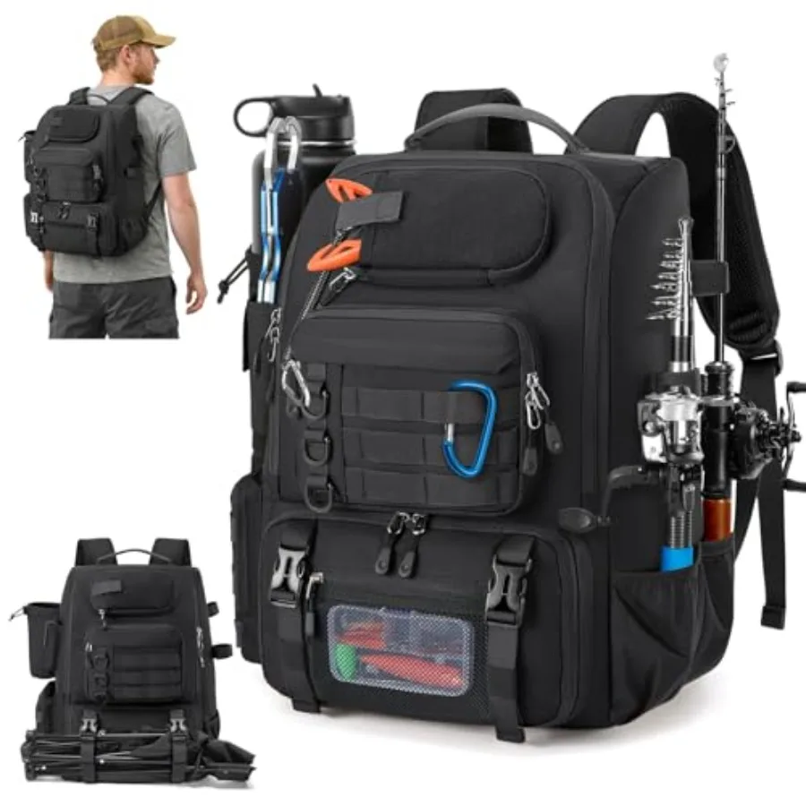 Fishing Backpack with Rod Holders and Cooler 40L Water Resistant Tackle Backpack with Rain Cover Store Fishing Gear
Fishing Backpack with Rod Holders and Cooler 40L Water Resistant Tackle Backpack with Rain Cover Store Fishing Gear