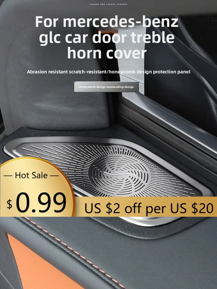 Steering Covers For Mercedes Benz GLC X254 23-25 Gate-covered grid panel Tweeter Stainless steel sticker Interior car accessor
Steering Covers For Mercedes Benz GLC X254 23-25 Gate-covered grid panel Tweeter Stainless steel sticker Interior car accessor