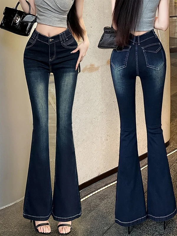 Slim Fit High Waist Bell Bottom Denim Jeans Women's Spring Commute Style Retro V Shape Waist Pad High Rise Butt Lifting
Slim Fit High Waist Bell Bottom Denim Jeans Women's Spring Commute Style Retro V Shape Waist Pad High Rise Butt Lifting