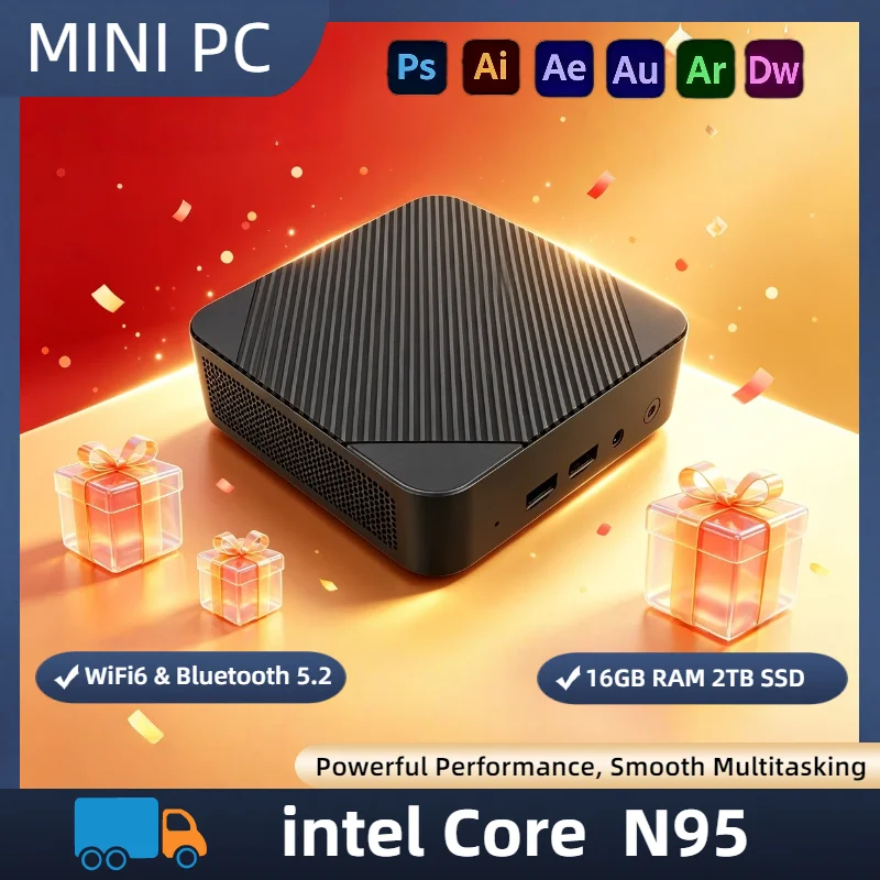 Intel N95 Mini Desktop 16GB DDR4 512GB NVMe Triple 4K Screen WiFi6 BT5.2 Quiet Cooling Office Home Desktop Pro
Intel N95 Mini Desktop 16GB DDR4 512GB NVMe Triple 4K Screen WiFi6 BT5.2 Quiet Cooling Office Home Desktop Pro