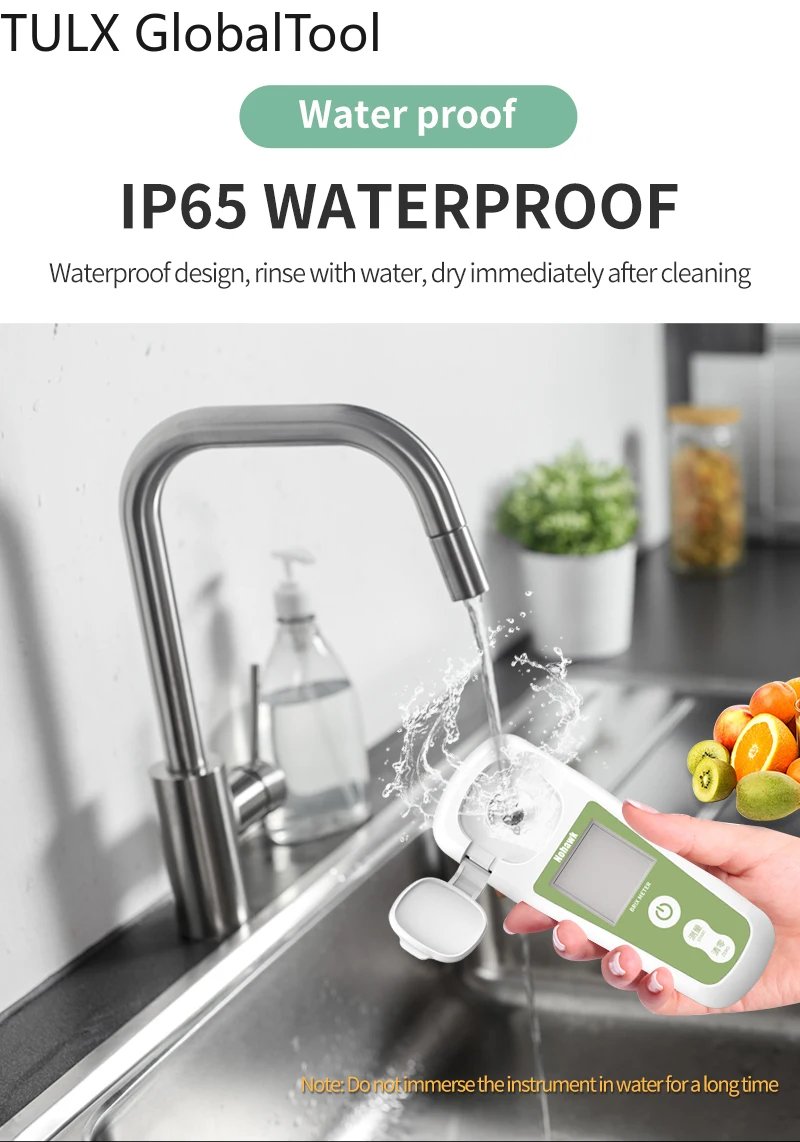 TULX Factory Price 0-35% Range High Accuracy Brix Meter Handheld Digital Brix Refractometer
TULX Factory Price 0-35% Range High Accuracy Brix Meter Handheld Digital Brix Refractometer