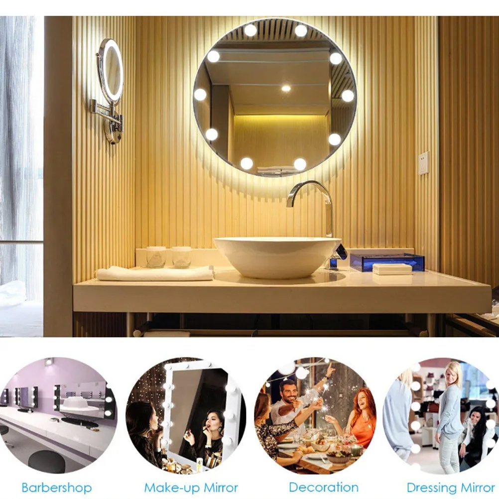 USB 10 Leds LED Vanity Mirror Light Adjustable Color Temperature Brightness Professional Makeup Mirror Light Bulbs
USB 10 Leds LED Vanity Mirror Light Adjustable Color Temperature Brightness Professional Makeup Mirror Light Bulbs