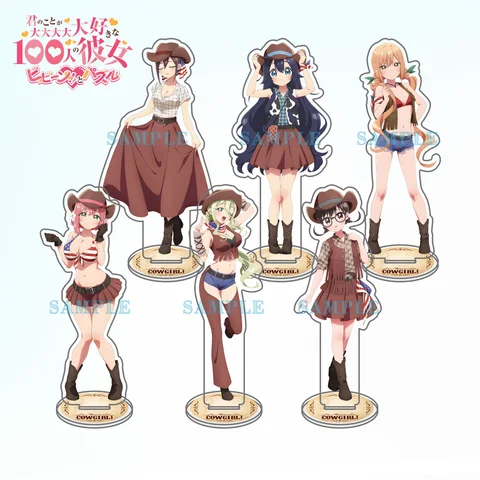 Anime HD Character The 100 Girlfriends Who REALLY Love You Western Cowboy Series Acrylic Stand Keychain Desktop ornaments Gifts
