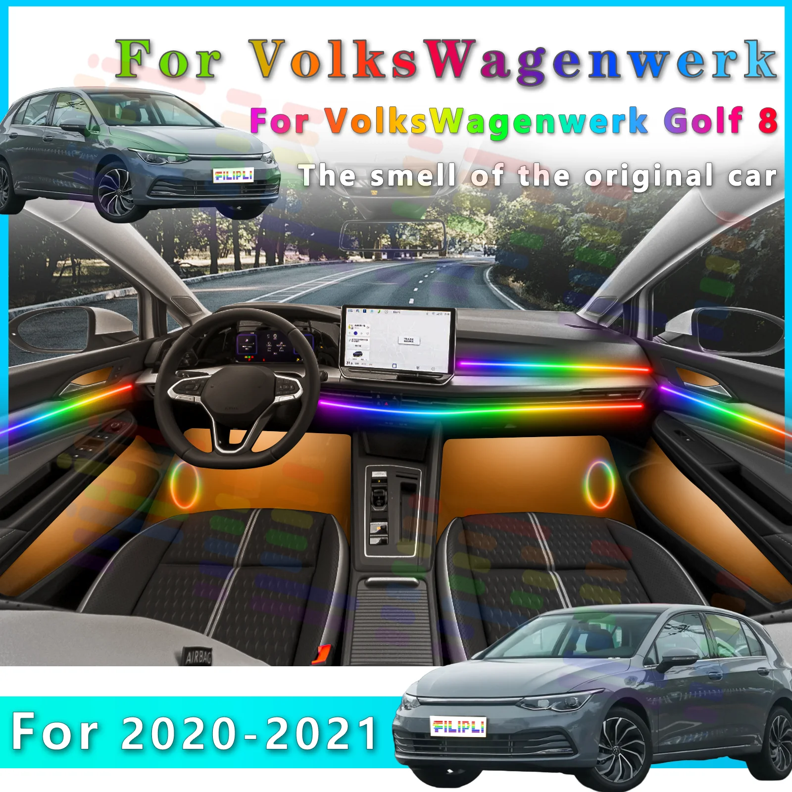 FILIPLI для VW Golf8 2020-2021 внутренняя светодиодная лента RGB Symphony с настраиваемой 64-цветной сдвигом для обновления окружающей среды вождения
FILIPLI для VW Golf8 2020-2021 внутренняя светодиодная лента RGB Symphony с настраиваемой 64-цветной сдвигом для обновления окружающей среды вождения