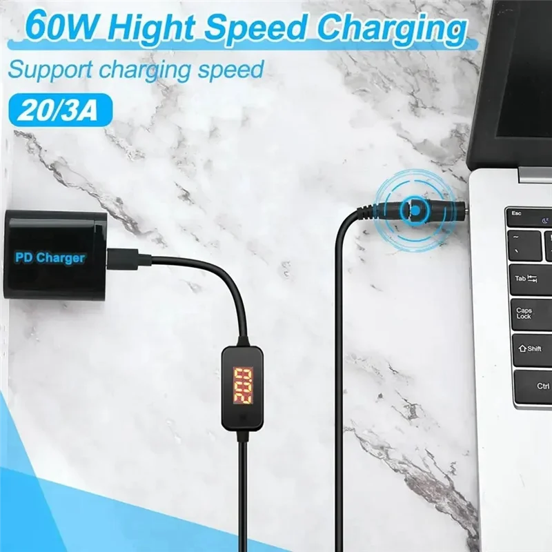 B27B Type C To DC5.5X2.1Mm Power Adapter Cord 5-20V Adjustable Voltage Fast Charging Cable For Lenovo Asus Hp Acer Laptop
B27B Type C To DC5.5X2.1Mm Power Adapter Cord 5-20V Adjustable Voltage Fast Charging Cable For Lenovo Asus Hp Acer Laptop