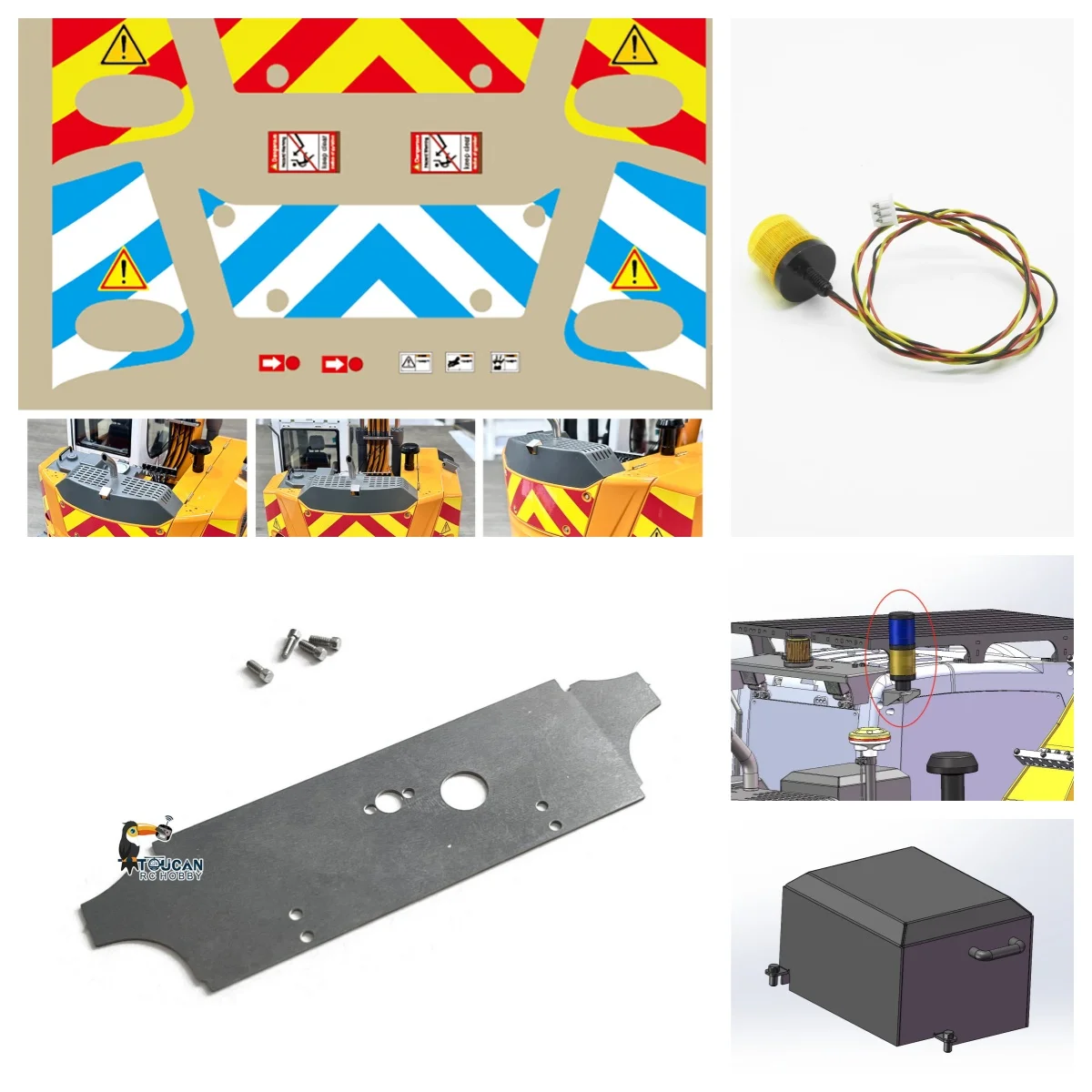Spare Parts Light LED Lamp Sticker Protective Guard for 1/14 Remote Control Hydraulic Excavator RC Digger 914 918 920 Model
Spare Parts Light LED Lamp Sticker Protective Guard for 1/14 Remote Control Hydraulic Excavator RC Digger 914 918 920 Model