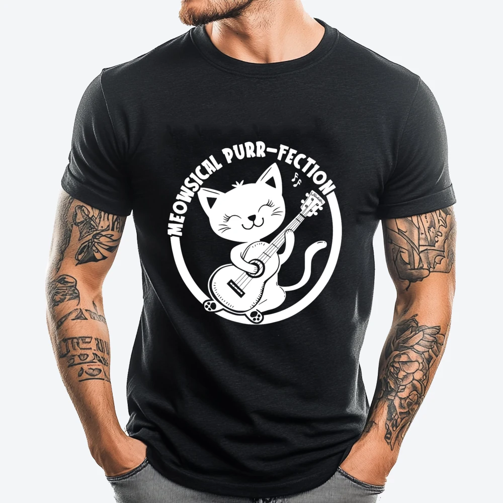 Cat Playing Ukulele Meowsical Purr Ection Graphic T Shirts Men Cotton T Shirt Man Luxury Clothing Breathable Printed
Cat Playing Ukulele Meowsical Purr Ection Graphic T Shirts Men Cotton T Shirt Man Luxury Clothing Breathable Printed