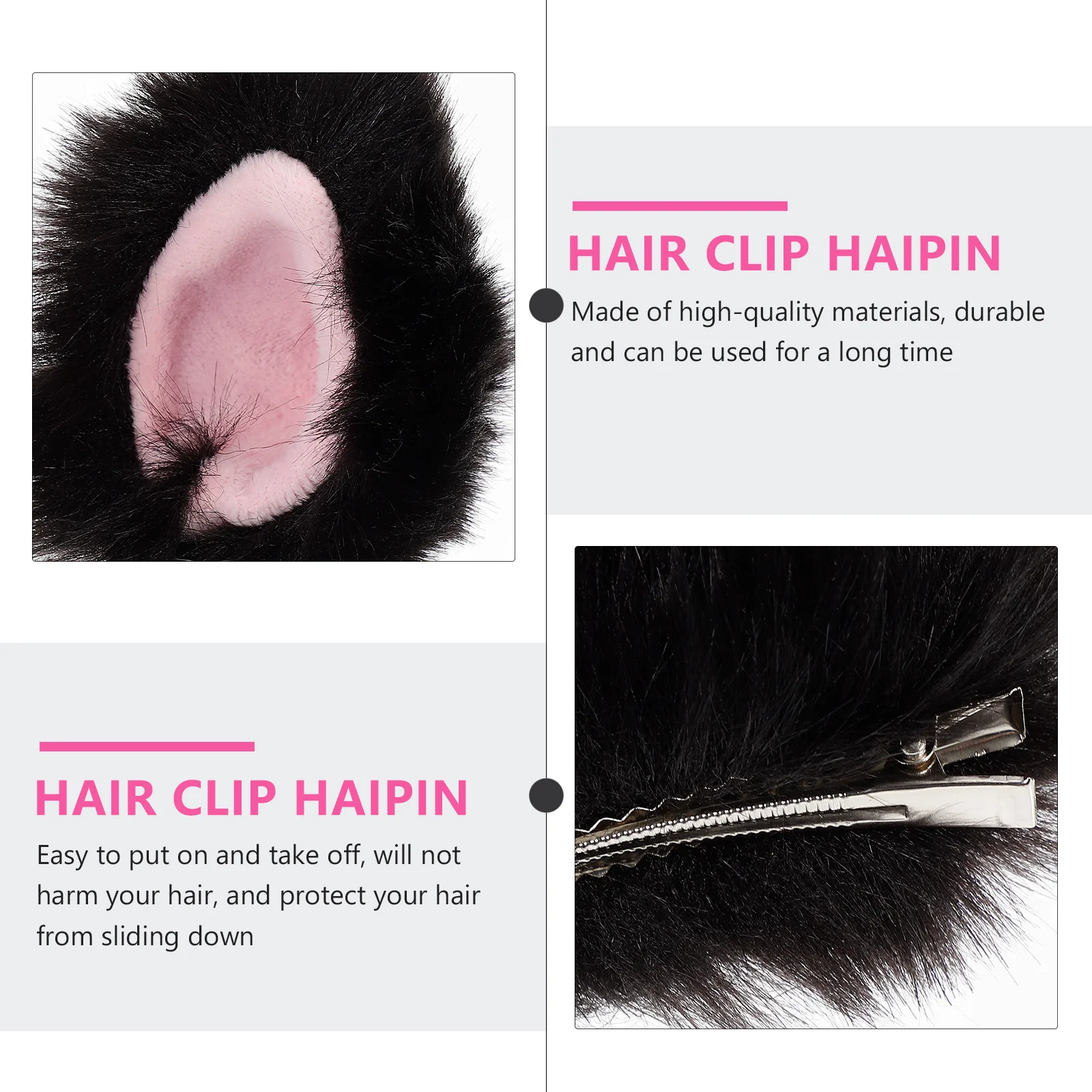 One Pair Black Cat Ears Hair Clips Durable Comfortable Cosplay Party Dance Hairpin Accessory Cat Ears Hair Clip
One Pair Black Cat Ears Hair Clips Durable Comfortable Cosplay Party Dance Hairpin Accessory Cat Ears Hair Clip