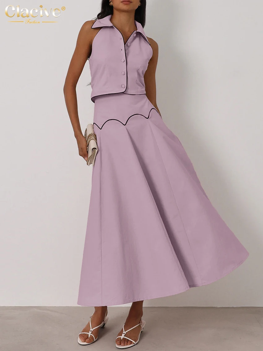 Clacive Summer Slim Pink Women's Two Piece Set 2025 Fashion Sleeveless Crop Top With High Waist Long Skirt Set Female Streetwear
Clacive Summer Slim Pink Women's Two Piece Set 2025 Fashion Sleeveless Crop Top With High Waist Long Skirt Set Female Streetwear