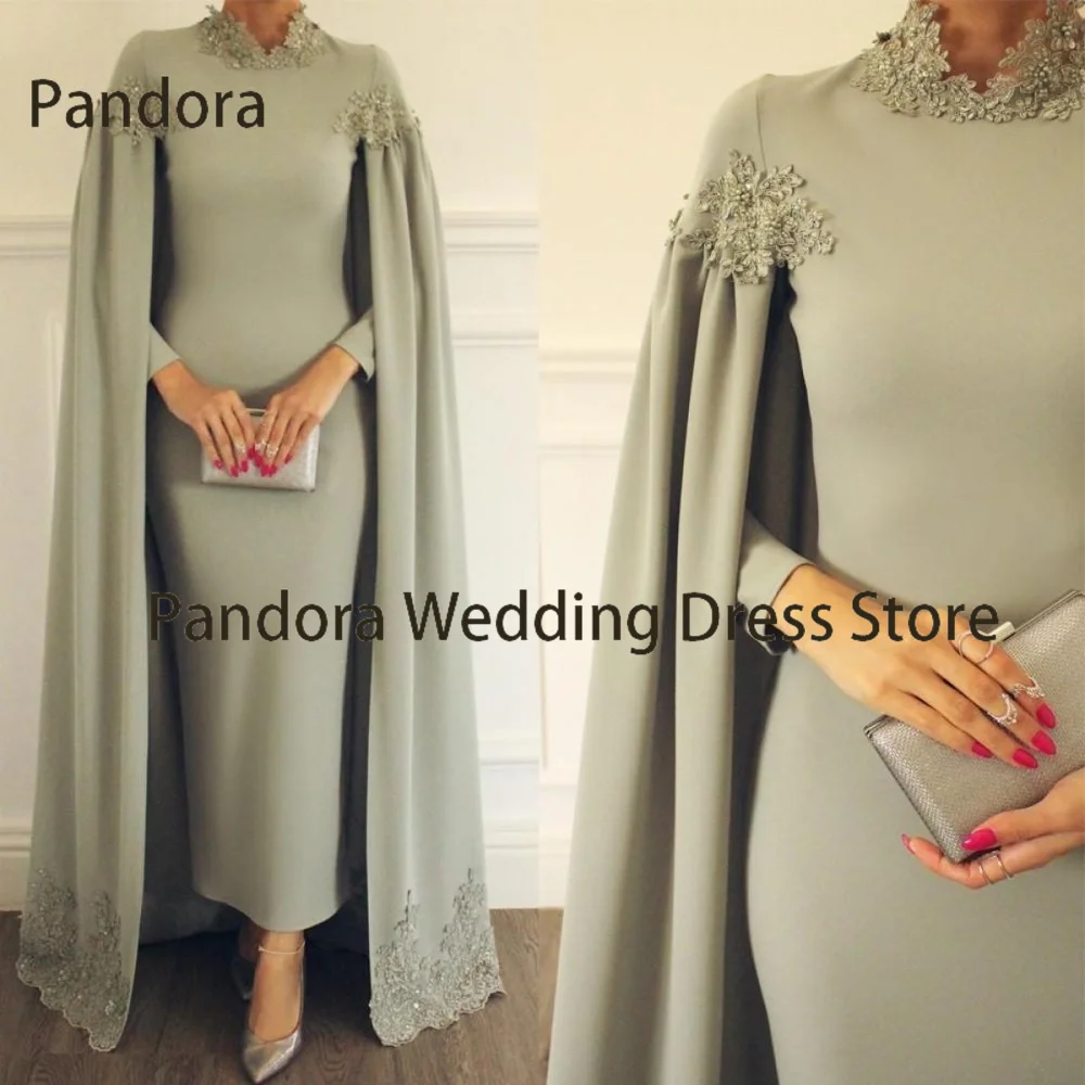 Pandora high-neck ankle-length Sweep Train formal dress beaded with Cap Sleeve long sleeve Arabian women's wedding party dress
Pandora high-neck ankle-length Sweep Train formal dress beaded with Cap Sleeve long sleeve Arabian women's wedding party dress