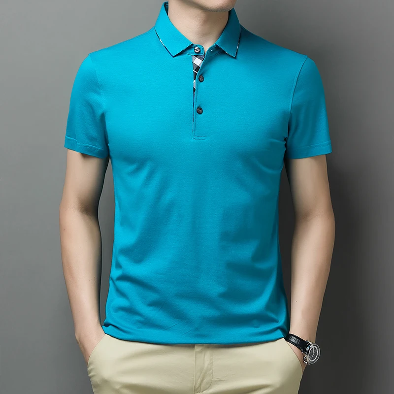 Lyocell 61.4% Men Clothes 2025 Summer Classic Solid 8.6% Mulberry Silk Polo Shirt Male Business Silk Cotton Tops Short Sleeve
Lyocell 61.4% Men Clothes 2025 Summer Classic Solid 8.6% Mulberry Silk Polo Shirt Male Business Silk Cotton Tops Short Sleeve
