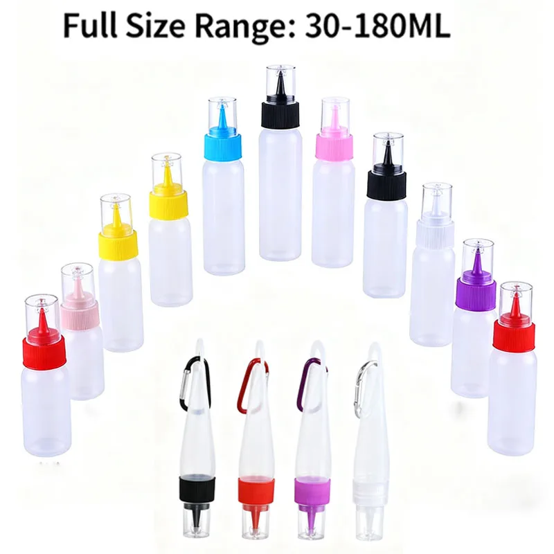 100Pcs Empty Portable PE Plastic Squeeze Bottles W/ Long Tip Lid Writing Bottle 30ml-120ml Travel Container For DIY Paint Glue
100Pcs Empty Portable PE Plastic Squeeze Bottles W/ Long Tip Lid Writing Bottle 30ml-120ml Travel Container For DIY Paint Glue