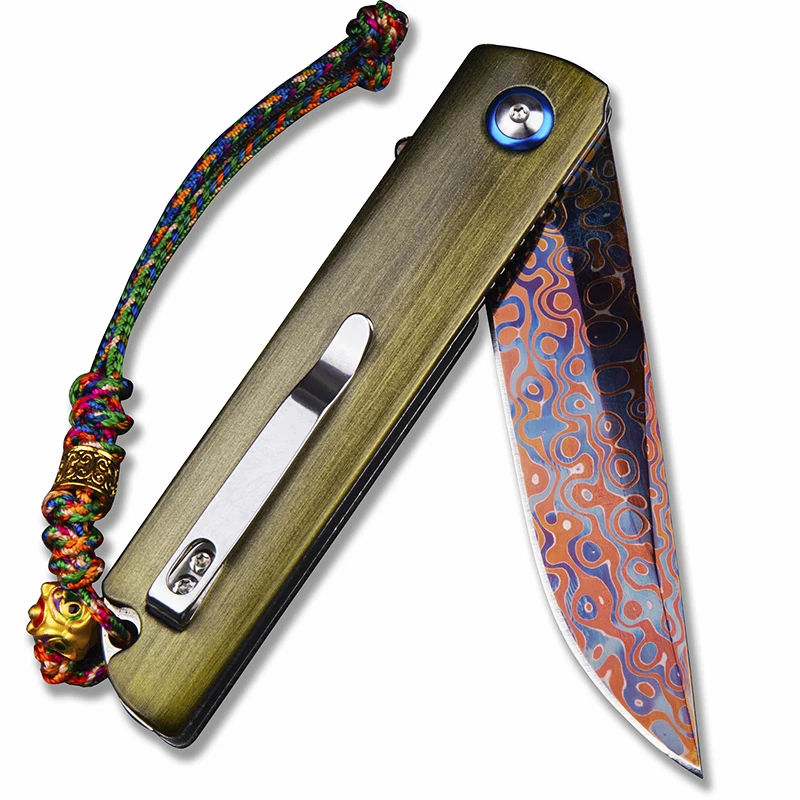 Damascus Steel Pocket Folding Knife Mirror Blue Blade Brushed Aluminum Handle for EDC Outdoor Camping Gift
Damascus Steel Pocket Folding Knife Mirror Blue Blade Brushed Aluminum Handle for EDC Outdoor Camping Gift