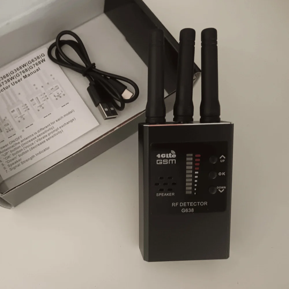 G638 Multi-function Anti-spy Detector Camera GSM Audio Bug Finder GPS Signal Lens RF Tracker Detect Wireless Products Full Range
G638 Multi-function Anti-spy Detector Camera GSM Audio Bug Finder GPS Signal Lens RF Tracker Detect Wireless Products Full Range