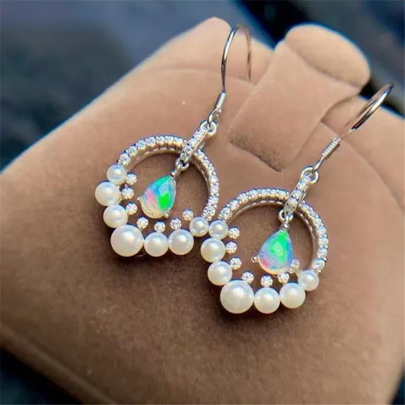 New Women's 925 Sterling Silver Inlaid Natural Opal Earrings Pearl Jewelry Sale Free Shipping Clearance Pearl Earrings
New Women's 925 Sterling Silver Inlaid Natural Opal Earrings Pearl Jewelry Sale Free Shipping Clearance Pearl Earrings