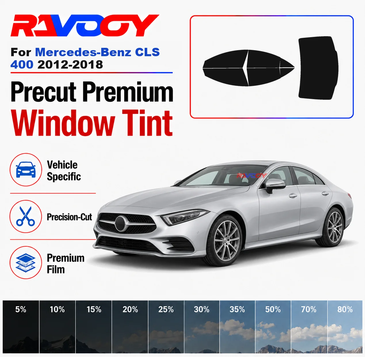 Premium Precut Window Tint Kit Front Windows Rear Windows Rear Windshield For Mercedes-Benz CLS 400 2012-2018 Nano Ceramic Film
Premium Precut Window Tint Kit Front Windows Rear Windows Rear Windshield For Mercedes-Benz CLS 400 2012-2018 Nano Ceramic Film