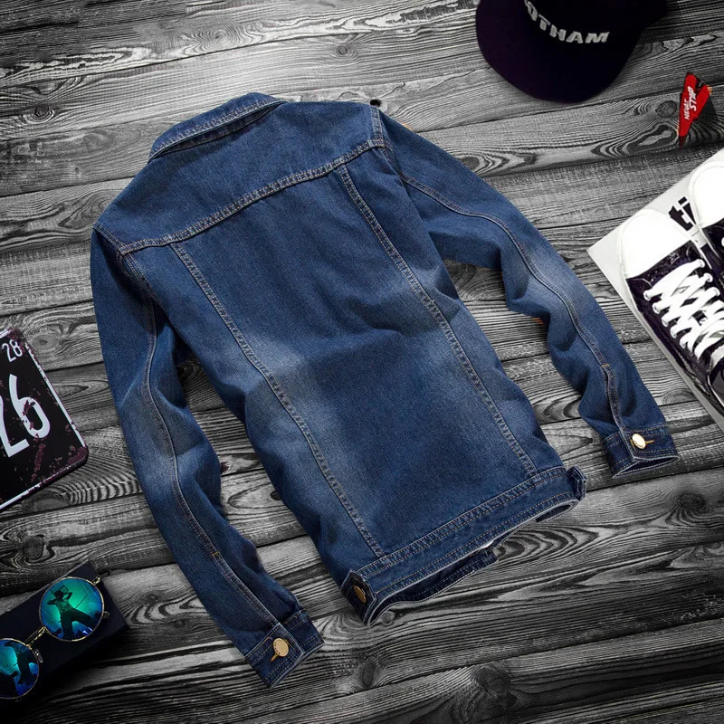 Men Jeans Jacket Stylish Pure Color Slim Fit Jeans Jacket Vintage Men Denim Jacket
Men Jeans Jacket Stylish Pure Color Slim Fit Jeans Jacket Vintage Men Denim Jacket