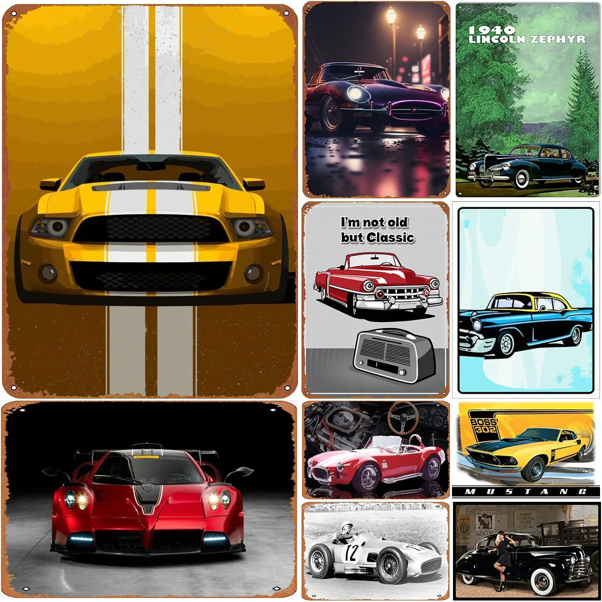 Vintage Car Metal Tin Signs Benz Mustang Posters Plate Wall Decor for Garage Bars Man Cave Cafe Clubs Retro Posters Plaque
Vintage Car Metal Tin Signs Benz Mustang Posters Plate Wall Decor for Garage Bars Man Cave Cafe Clubs Retro Posters Plaque