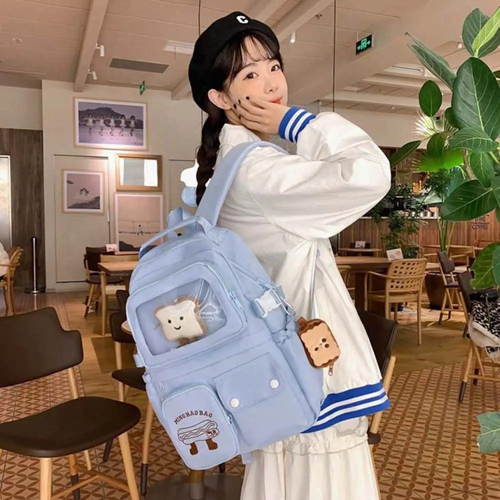 Leisure Bags Student Cartoon Backpack Korean Style Transparent Pocket Korean Girl Schoolbag Nylon PVC Children Shoulder Bag
Leisure Bags Student Cartoon Backpack Korean Style Transparent Pocket Korean Girl Schoolbag Nylon PVC Children Shoulder Bag