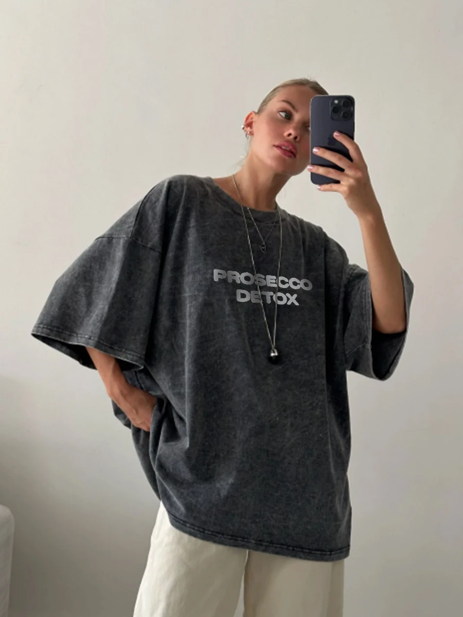 Hirsionsan Y2k 100% Cotton Letter Print T Shirts Women Summer Sweet Clothes Washed Tees Casual Short Sleeve Basic Female Tops
Hirsionsan Y2k 100% Cotton Letter Print T Shirts Women Summer Sweet Clothes Washed Tees Casual Short Sleeve Basic Female Tops