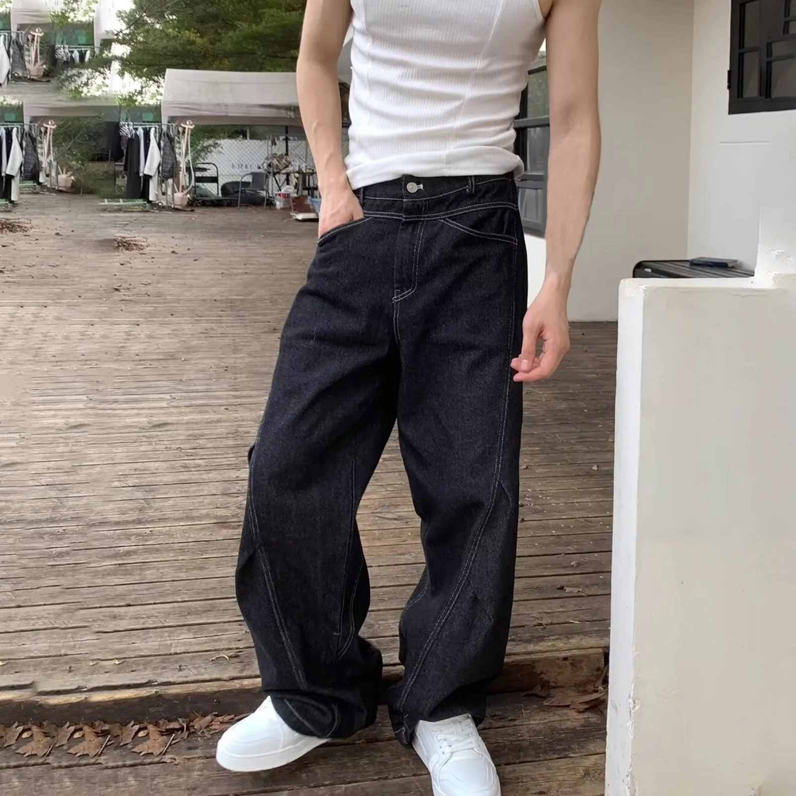 2024 American Style Black Vintage Jeans High-Waisted Loose-Fit Washing Denim Pants Trendy Couple Casual Mens Clothing Trousers
2024 American Style Black Vintage Jeans High-Waisted Loose-Fit Washing Denim Pants Trendy Couple Casual Mens Clothing Trousers