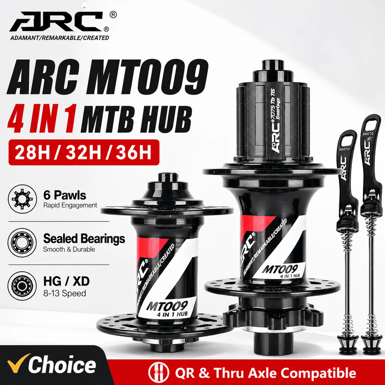 Втулки MTB ARC MT009 4 в 1 передняя задняя 28/32/36H подшипники NBK 6 собачек HG XD NX SX GX 8-13S QR сквозная ось
Втулки MTB ARC MT009 4 в 1 передняя задняя 28/32/36H подшипники NBK 6 собачек HG XD NX SX GX 8-13S QR сквозная ось