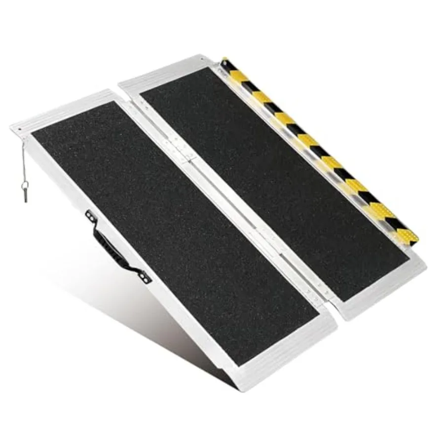 3FT Portable Wheelchair Ramp for home steps, curbs, doorways, and cars; non-slip aluminum folding ramp in silver; 800 LBS capac
3FT Portable Wheelchair Ramp for home steps, curbs, doorways, and cars; non-slip aluminum folding ramp in silver; 800 LBS capac