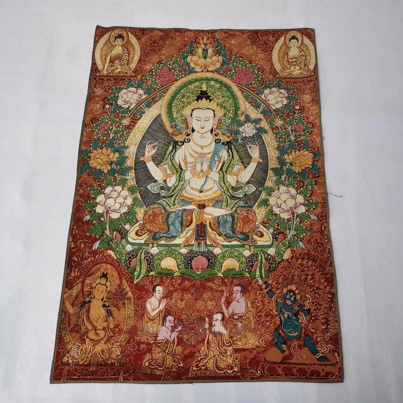 36" Collect Tibet Cloth Silk Hand embroidery Buddha Nepal Thangka Manjushri Tara
36" Collect Tibet Cloth Silk Hand embroidery Buddha Nepal Thangka Manjushri Tara