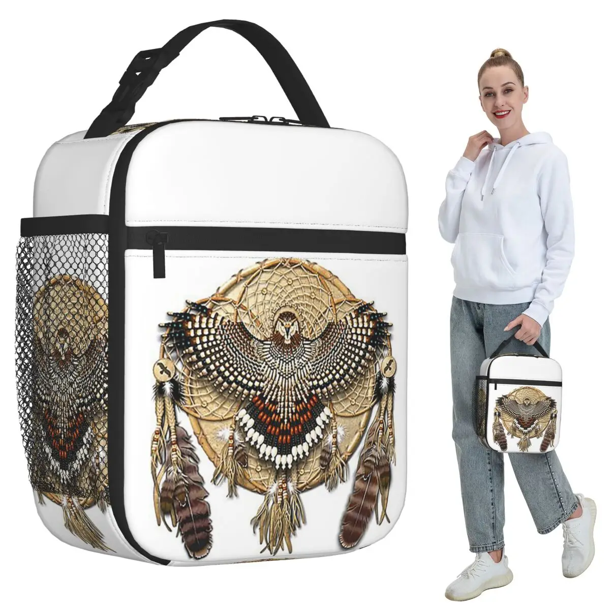 Термосумка для обедов Red-Tail Hawk Dreamcatcher Mandala для детей, школьная термосумка-холодильник, термоконтейнер для еды, сумка-тоут для ланч-боксов
Термосумка для обедов Red-Tail Hawk Dreamcatcher Mandala для детей, школьная термосумка-холодильник, термоконтейнер для еды, сумка-тоут для ланч-боксов