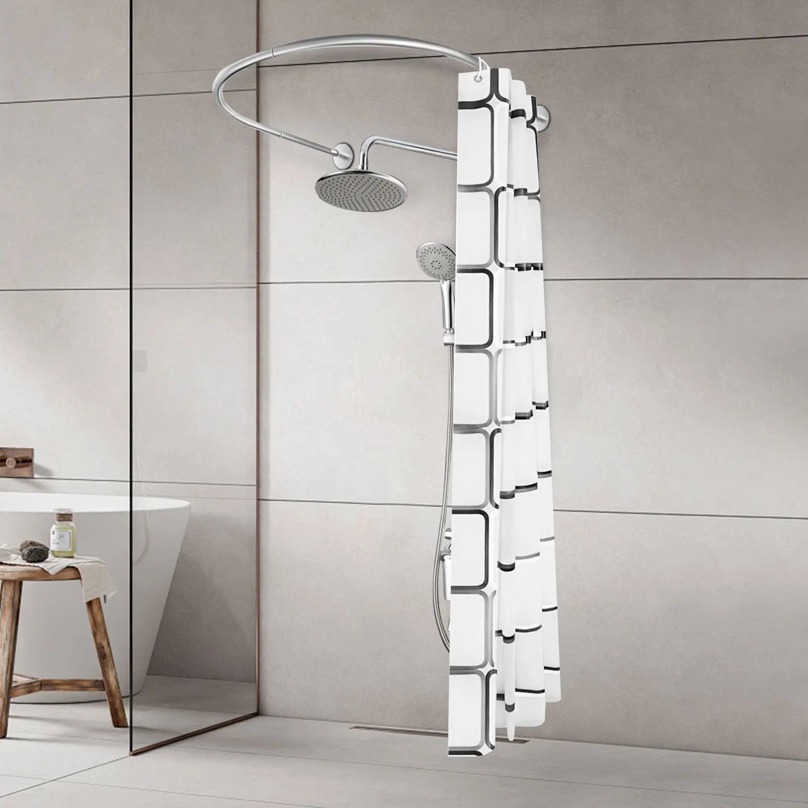 U-образная занавеска для душа из нержавеющей стали, нагрузка 44 фунта, растягивающаяся, без отверстий, водонепроницаемая занавеска для ванной комнаты, балкона
U-образная занавеска для душа из нержавеющей стали, нагрузка 44 фунта, растягивающаяся, без отверстий, водонепроницаемая занавеска для ванной комнаты, балкона