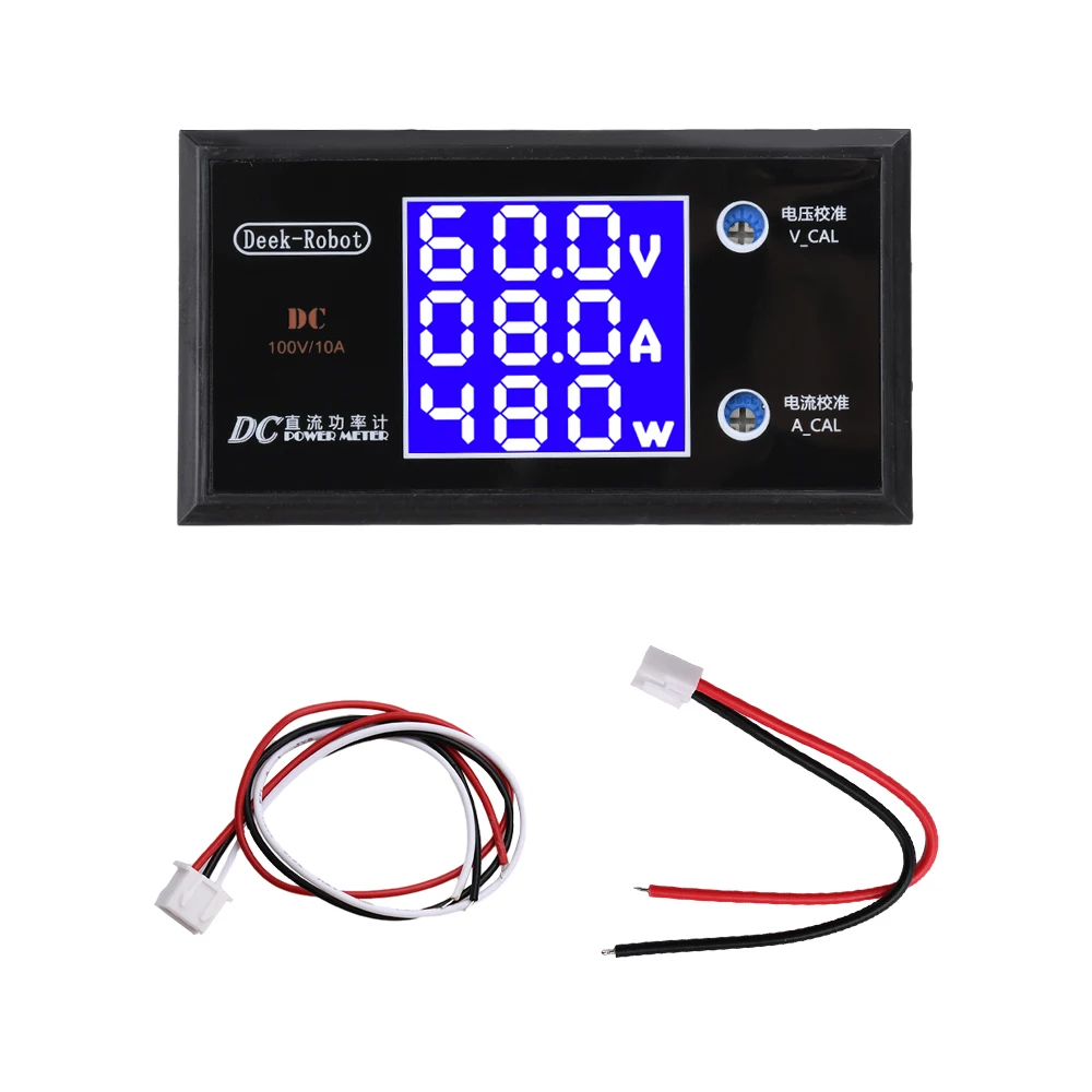 DC 0–100 V, 10 A LCD digital voltmeter, 3-digit high-precision ammeter and wattmeter, suitable for electronic repairs etc.
DC 0–100 V, 10 A LCD digital voltmeter, 3-digit high-precision ammeter and wattmeter, suitable for electronic repairs etc.
