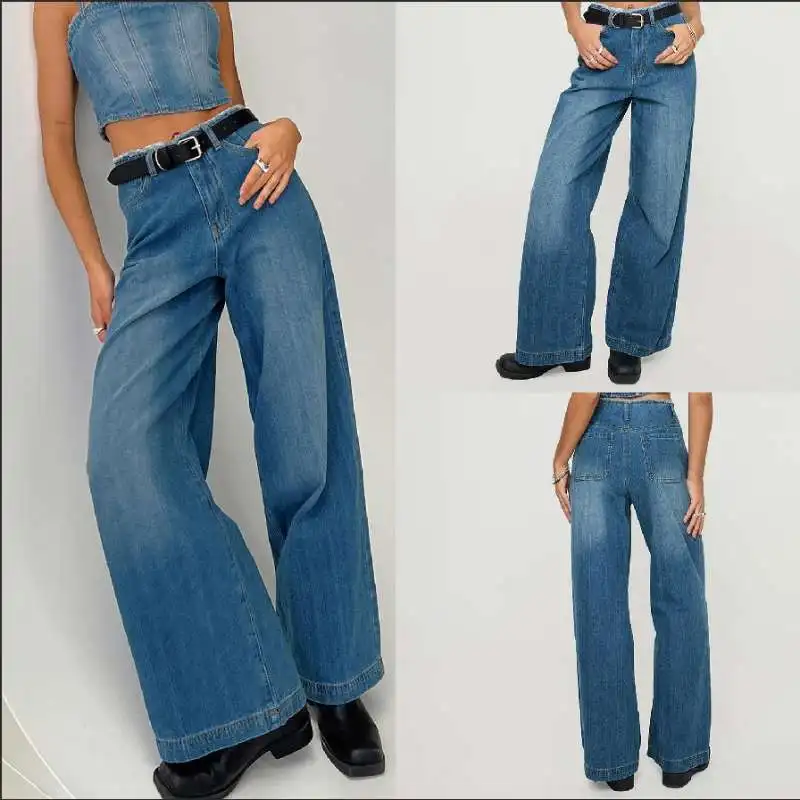 Jeans Denim Pant Women Wide Leg Long Pants Casual Loose High Waist Straight Trousers Y2k Streetwear Mom Jeans Elegant 2025
Jeans Denim Pant Women Wide Leg Long Pants Casual Loose High Waist Straight Trousers Y2k Streetwear Mom Jeans Elegant 2025