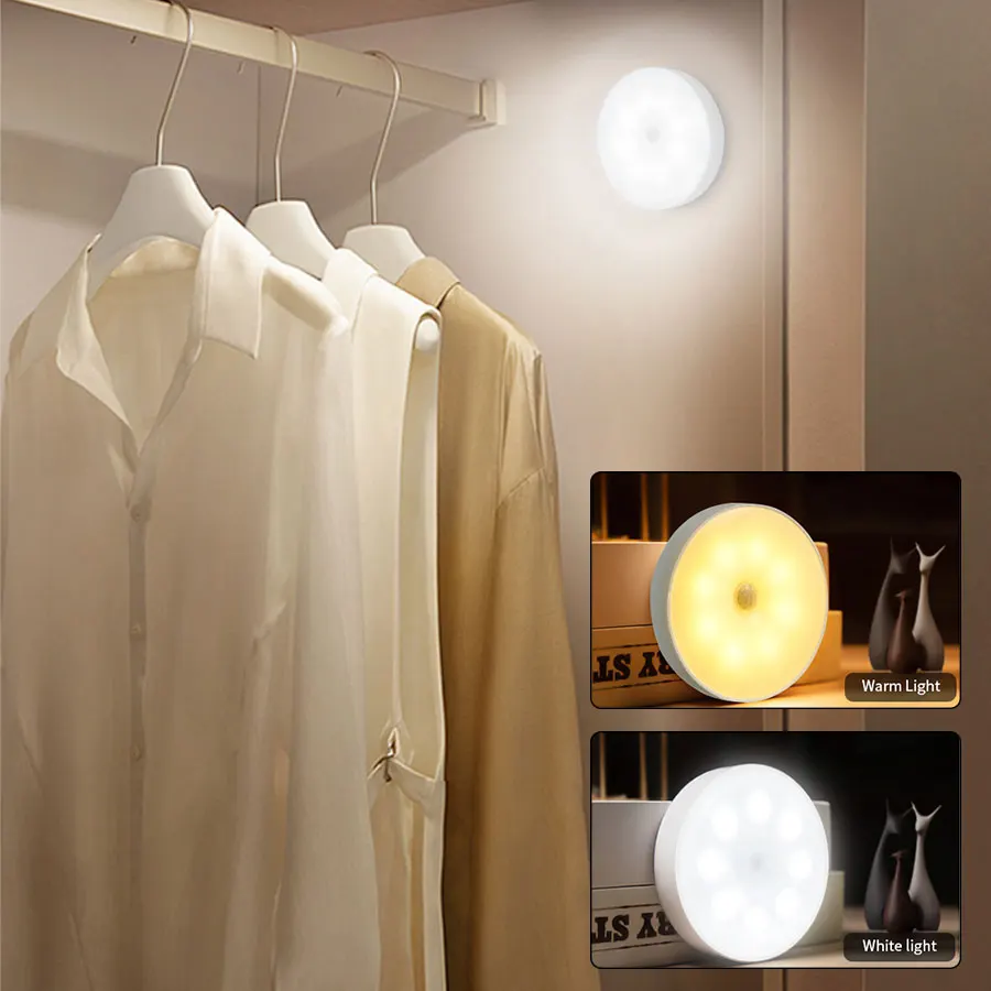 Wireless Round Motion Sensor Night Light Rechargeable Cabinet Lamp For Bedroom Closet Wall Stairs Hallway Emergency Lighting
Wireless Round Motion Sensor Night Light Rechargeable Cabinet Lamp For Bedroom Closet Wall Stairs Hallway Emergency Lighting