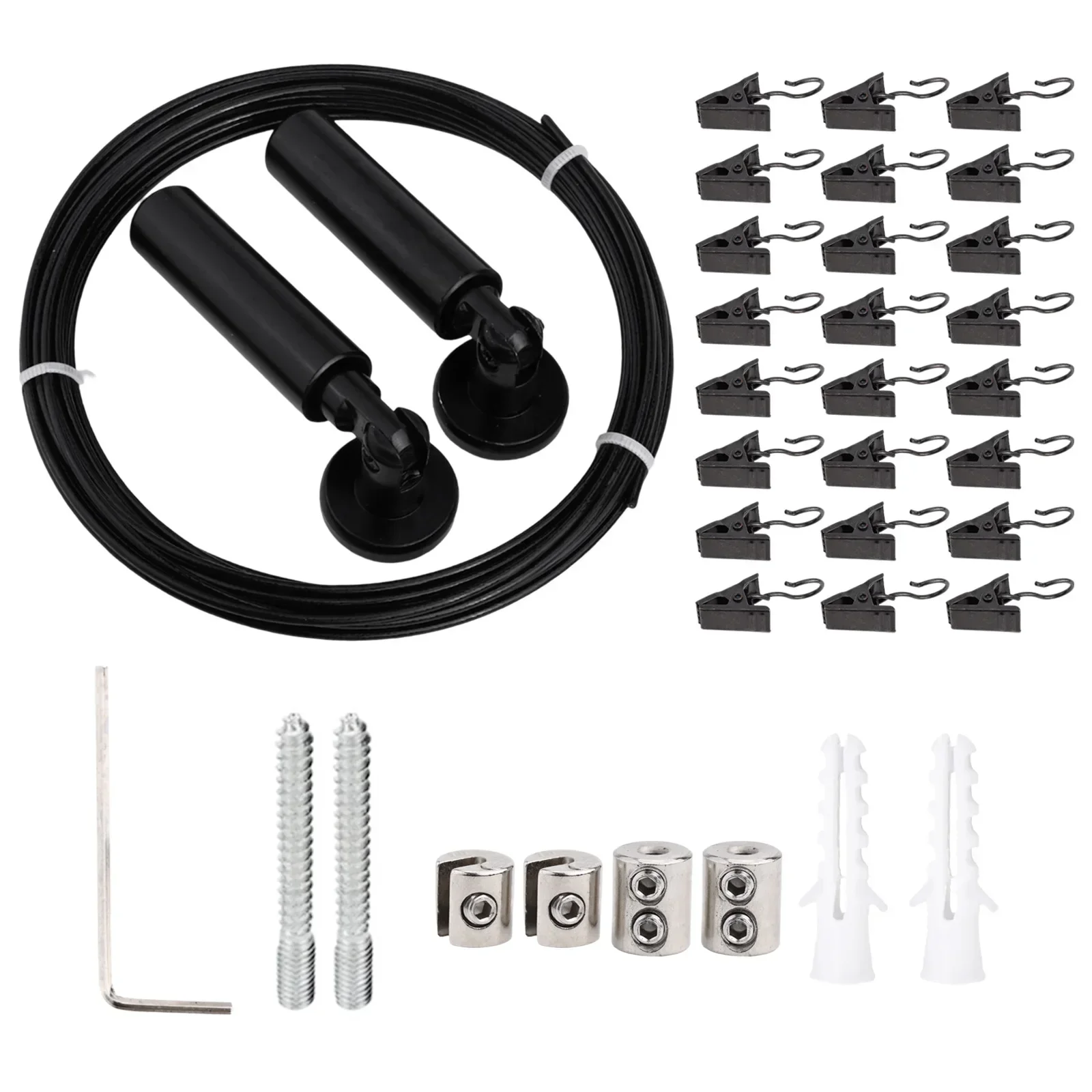5M Wall Mount Curtain Wire Rod Set Stainless Steel Adjustable Curtain Drape Wire Rod Hanging Clothesline Wire Home Hardware
5M Wall Mount Curtain Wire Rod Set Stainless Steel Adjustable Curtain Drape Wire Rod Hanging Clothesline Wire Home Hardware
