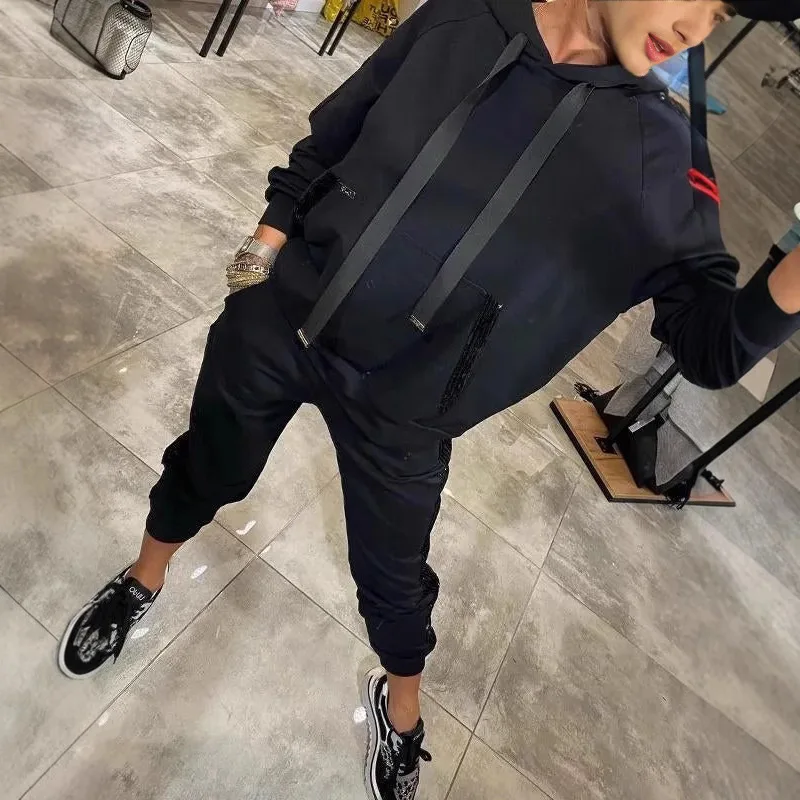 2026 Casual Sequin Pocket Sports Hoodie and Sweatpants Set
2026 Casual Sequin Pocket Sports Hoodie and Sweatpants Set