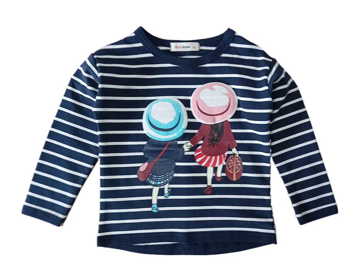 Spring and autumn new girls sweatshirt stripe long sleeve girls printing t-shirt
Spring and autumn new girls sweatshirt stripe long sleeve girls printing t-shirt