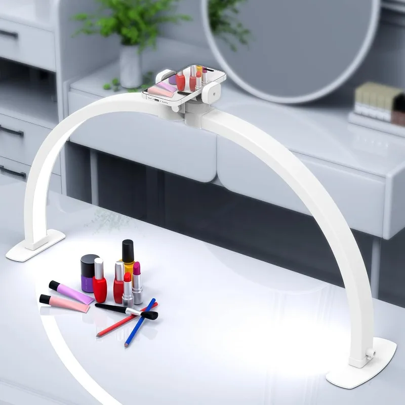 Foldable Large Half Moon LED Light for Table Nail Desk with Phone Stand, Upgrade Arch Light for Nail Techs with Wire Controller
Foldable Large Half Moon LED Light for Table Nail Desk with Phone Stand, Upgrade Arch Light for Nail Techs with Wire Controller