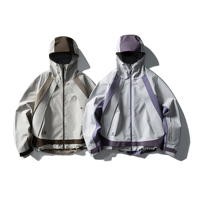Men Full Pressure Adhesive Lightweight Waterproof Outdoor Mountaineering Casual Jacket Women Back Zipper Hooded Cargo Coat 
Men Full Pressure Adhesive Lightweight Waterproof Outdoor Mountaineering Casual Jacket Women Back Zipper Hooded Cargo Coat